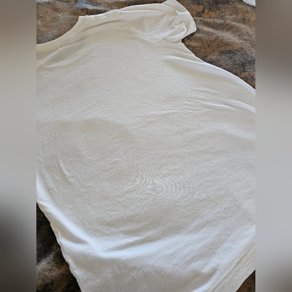 White Crew Neck Tee Wildflowers Sz. Medium 100% Cotton - Picture 7 of 7